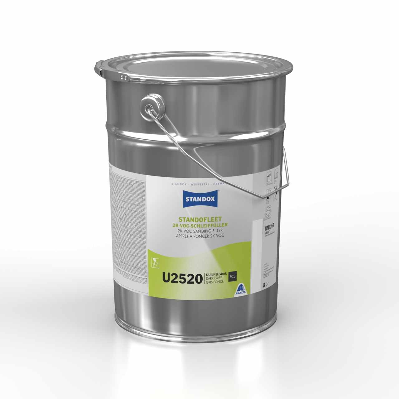 STANDOFLEET 2K VOC SANDING FILLER U2520 DARK GREY 8.0L