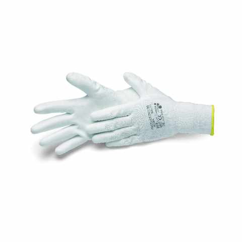 NYLON KESZTYŰ 10 FEHÉR PU BEVONAT XL