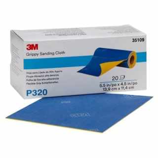 3M 35109 Grippy Sanding Cloth csiszolókendő, 139 mm x 114 mm, P320, 20db/tekercs